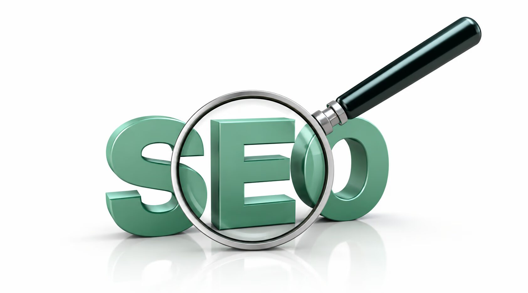 Lupa sobre a sigla SEO representando estratégias de otimização para aumentar o tráfego orgânico do site